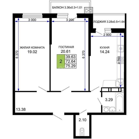 
   Продам 2-комнатную, 72.6 м², Московская ул, 112

. Фото 1.