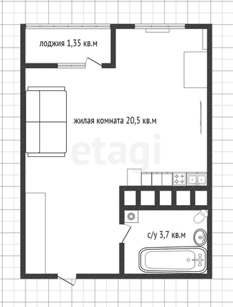 
   Продам студию, 25.5 м², Заполярная ул, 39/8

. Фото 17.