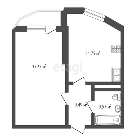 
   Продам 1-комнатную, 36.2 м², Заполярная ул, 35/9

. Фото 17.