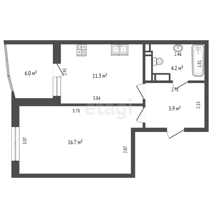 
   Продам 1-комнатную, 38.1 м², Конгрессная ул, 33/1

. Фото 26.