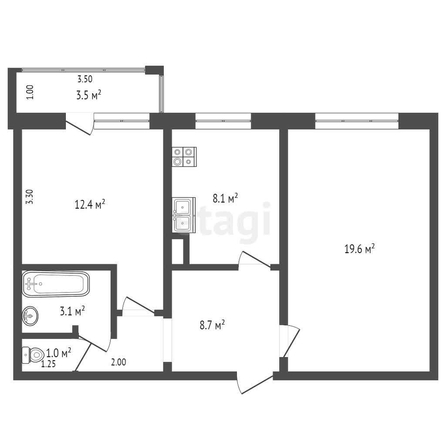 
   Продам 2-комнатную, 51.5 м², Черкасская ул, 43

. Фото 22.