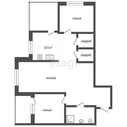 
   Продам 3-комнатную, 77.9 м², Любимово мкр, 2/1

. Фото 1.