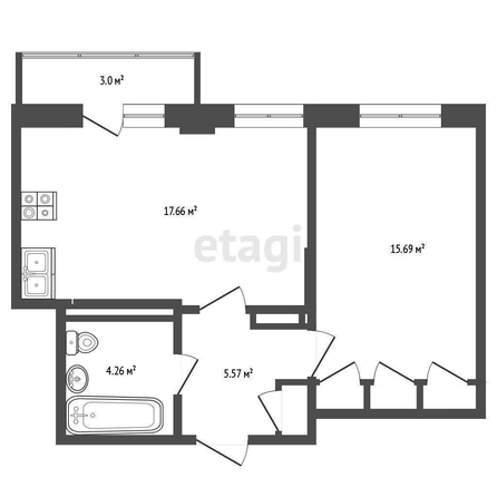 
   Продам 1-комнатную, 43.2 м², Конгрессная ул, 19/1  2

. Фото 27.