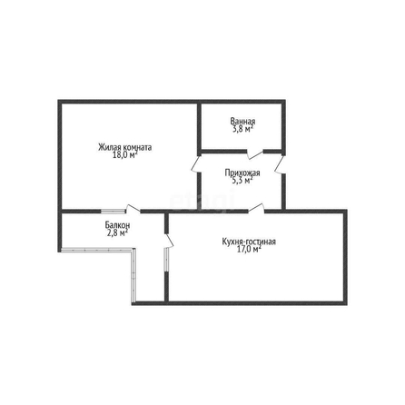 
   Продам 1-комнатную, 50 м², Круговая ул, 4/1  2

. Фото 1.