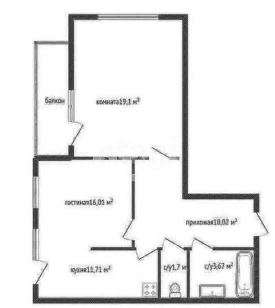 
   Продам 2-комнатную, 59.4 м², Домбайская ул, 10

. Фото 1.