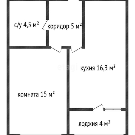 
   Продам 1-комнатную, 42.3 м², Сердце

. Фото 1.