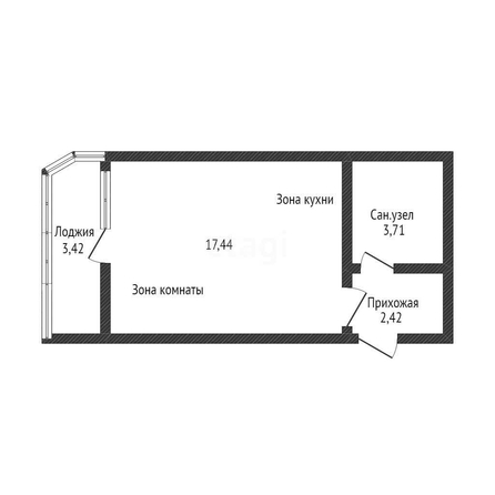 
   Продам студию, 25.28 м², Ural (Урал)

. Фото 1.