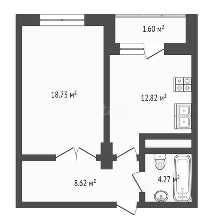 
   Продам 1-комнатную, 46.04 м², Дзержинского ул, 95

. Фото 1.