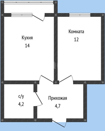 
   Продам 1-комнатную, 36.9 м², Колхозная ул, 5/2 к3

. Фото 1.