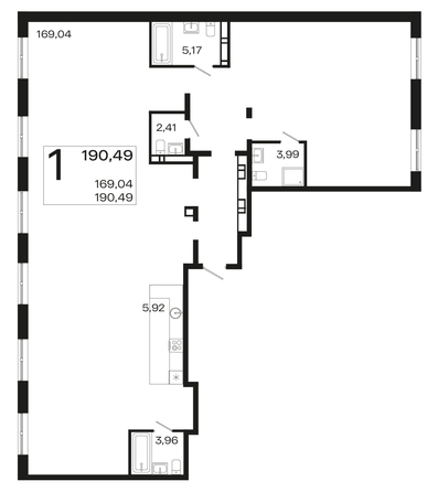 
   Продам 1-комнатную, 190.49 м², Патрики, литер 2

. Фото 4.