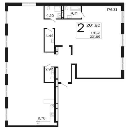 
   Продам 1-комнатную, 201.96 м², Патрики, литер 5.1

. Фото 4.