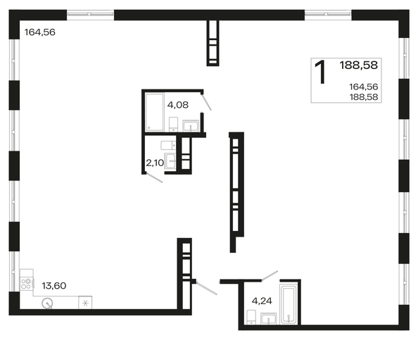 
   Продам 1-комнатную, 188.58 м², Патрики, литер 5.1

. Фото 4.