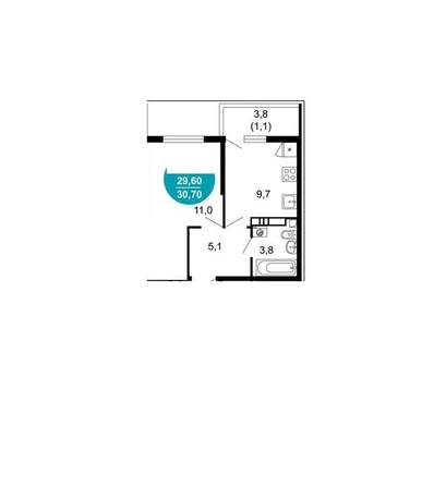 
   Продам 1-комнатную, 30.7 м², Искры ул, 66/10

. Фото 2.