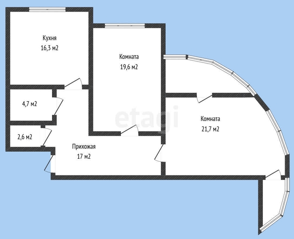 
   Продам 2-комнатную, 76.7 м², Кожевенная ул, 24

. Фото 10.