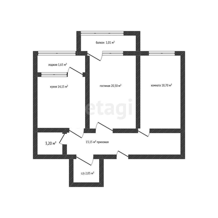 
   Продам 2-комнатную, 66.3 м², Московская ул, 112

. Фото 7.