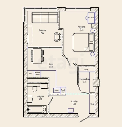 
   Продам 2-комнатную, 52.2 м², Ярославская ул, 113/1

. Фото 9.