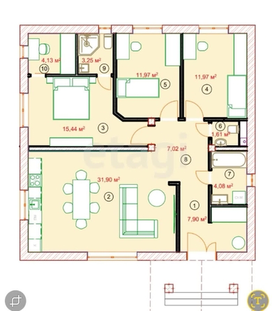 
   Продам дом, 97.9 м², Краснодар

. Фото 19.