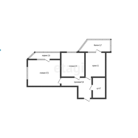 
   Продам 2-комнатную, 58.9 м², Кожевенная ул, 22

. Фото 10.