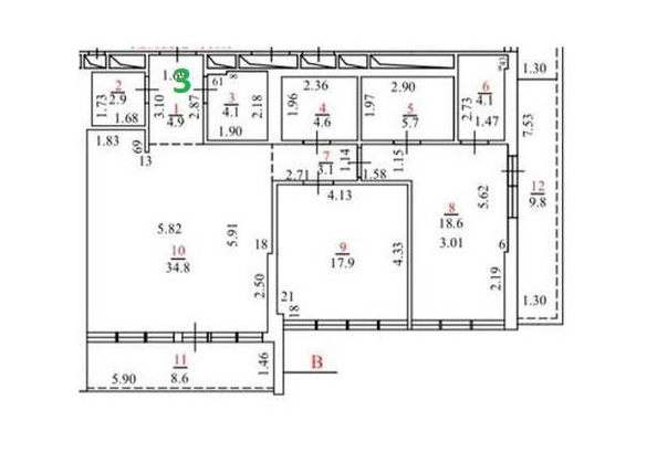 
   Продам 3-комнатную, 119.7 м², Орджоникидзе ул, 11/1

. Фото 7.