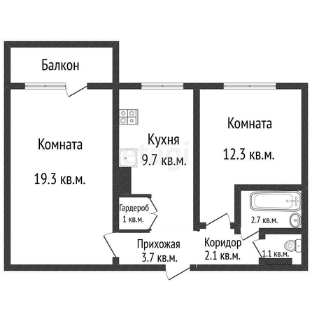 
   Продам 2-комнатную, 51.9 м², Игнатова ул, 67

. Фото 18.