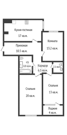 
   Продам 3-комнатную, 86.9 м², Гаражный пер, 9

. Фото 20.