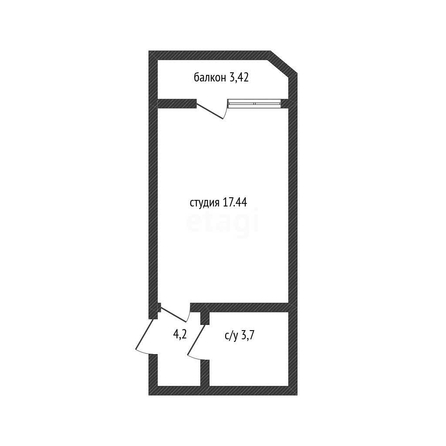 
   Продам студию, 25.28 м², Уральская ул, 87/7

. Фото 1.