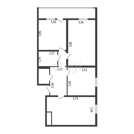 
   Продам 3-комнатную, 81.7 м², Гаражная ул, 79

. Фото 16.