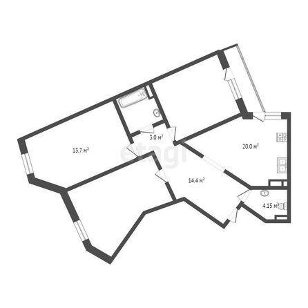 
   Продам 3-комнатную, 111.1 м², Гаражная ул, 67

. Фото 13.