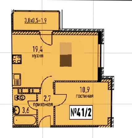 
   Продам 1-комнатную, 41 м², Таманская ул, 121к15

. Фото 9.