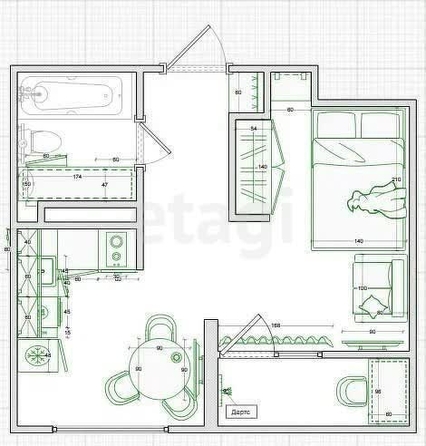 
   Продам студию, 29 м², Заполярная ул, 39/6

. Фото 11.