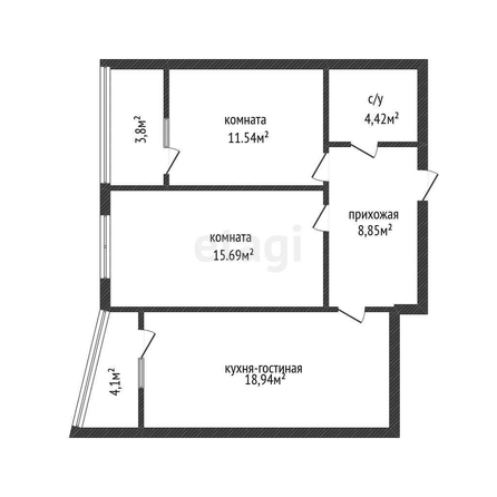 
   Продам 2-комнатную, 58.4 м², Любимово мкр, 5

. Фото 35.