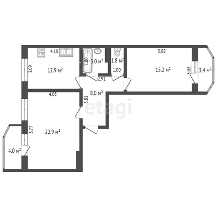 
   Продам 2-комнатную, 63.8 м², Конгрессная ул, 31

. Фото 11.