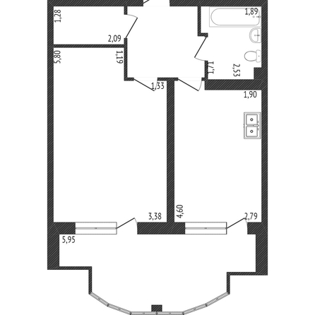 
   Продам 1-комнатную, 32.2 м², Григория Булгакова ул, 10

. Фото 14.