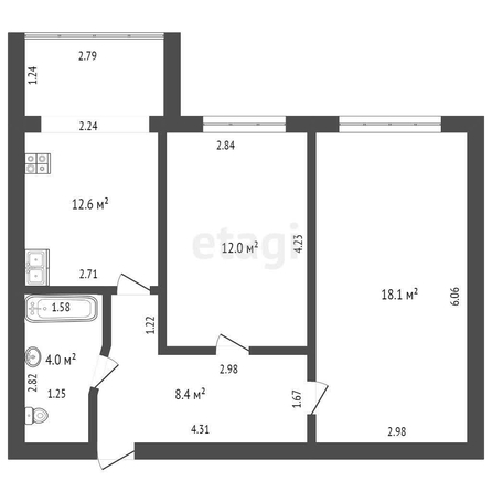 
   Продам 2-комнатную, 58 м², Рахманинова С.В. ул, 1

. Фото 18.