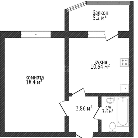 
   Продам 1-комнатную, 39.6 м², Героя Георгия Бочарникова ул, 4/1

. Фото 13.