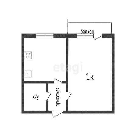 
   Продам 1-комнатную, 32.6 м², Комарова ул, 30

. Фото 1.