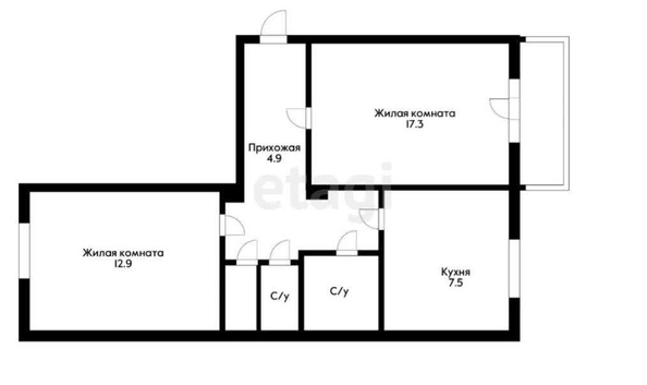 
   Продам 2-комнатную, 53 м², Красная ул, 206

. Фото 13.