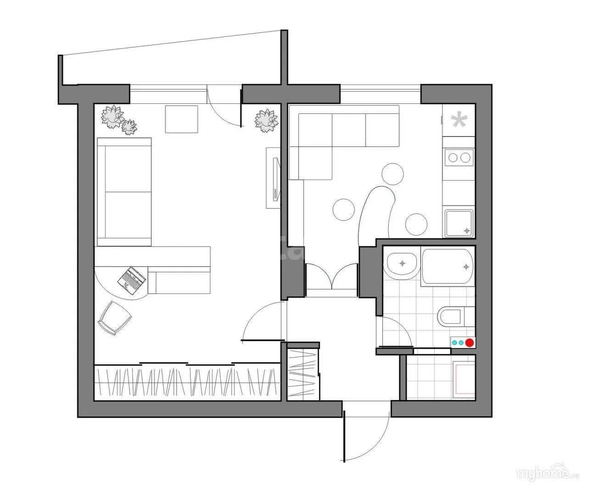 
   Продам 1-комнатную, 35.1 м², Героя Ростовского ул, 8/3

. Фото 1.