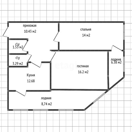 
   Продам 2-комнатную, 57.2 м², Григория Булгакова ул, 10

. Фото 1.