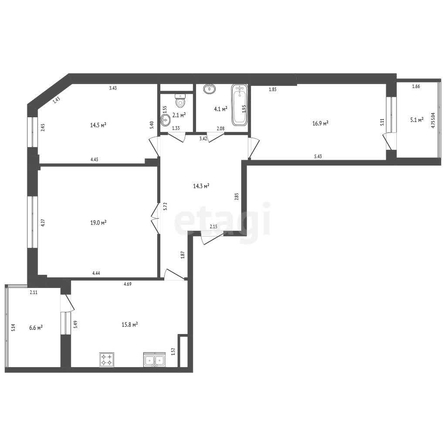 
   Продам 3-комнатную, 86.7 м², 1-го Мая ул, 91

. Фото 35.