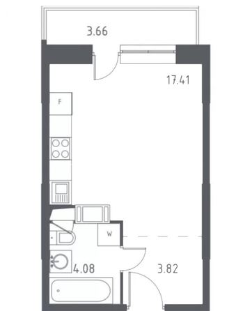 
   Продам студию, 25.4 м², Куликова Поля ул, 5

. Фото 2.