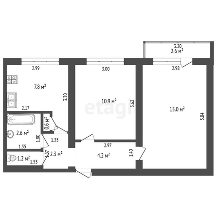 
   Продам 2-комнатную, 44.6 м², Игнатова ул, 7

. Фото 32.