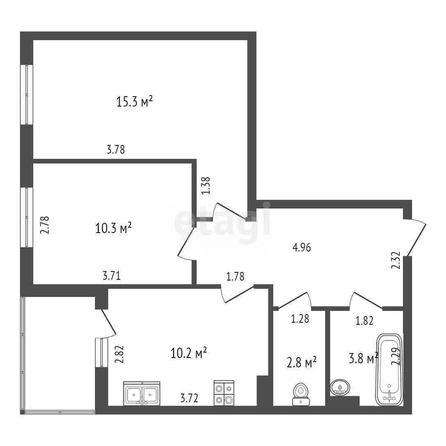 
   Продам 2-комнатную, 52.7 м², 40-летия Победы ул, 103

. Фото 19.