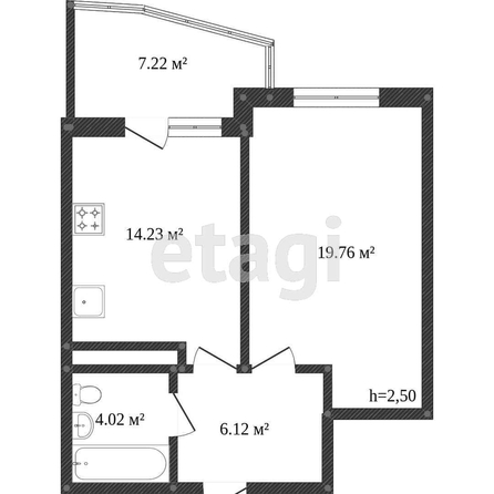 
   Продам 1-комнатную, 35.4 м², Героя Георгия Бочарникова ул, 4/1

. Фото 9.