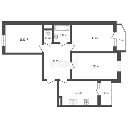 
   Продам 3-комнатную, 76.4 м², Героя Яцкова И.В. ул, 9/3

. Фото 16.