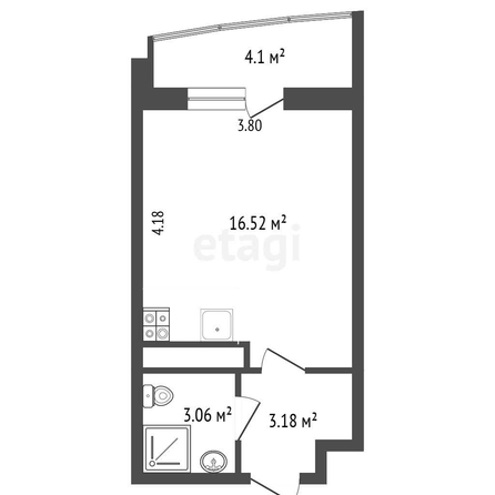 
   Продам студию, 23.2 м², Петра Метальникова ул, 40

. Фото 14.