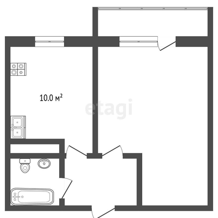 
   Продам 1-комнатную, 39.8 м², Сергея Есенина ул, 112

. Фото 7.