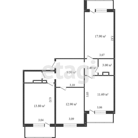 
   Продам 3-комнатную, 78.5 м², Карякина ул, 21

. Фото 10.