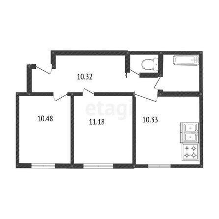 
   Продам 2-комнатную, 49.5 м², Героев-Разведчиков ул, 48

. Фото 21.