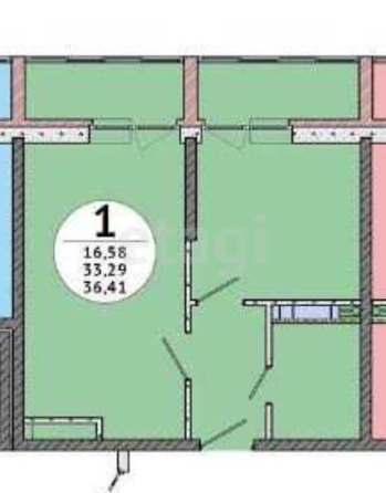 
   Продам 1-комнатную, 33.5 м², Заполярная ул, 35/12

. Фото 14.